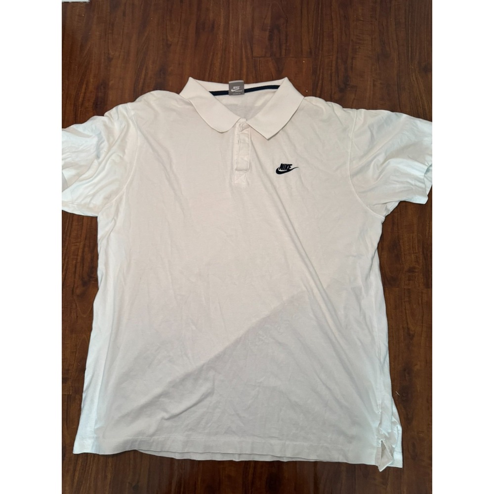 Nike Men's White Polo Solid Small Logo Short Sleeve Black 336623-100 SZ 2XL